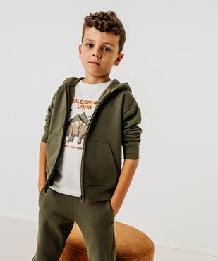 Sweat zippé à capuche uni garçon vue1 - GEMO 4G GARCON - GEMO