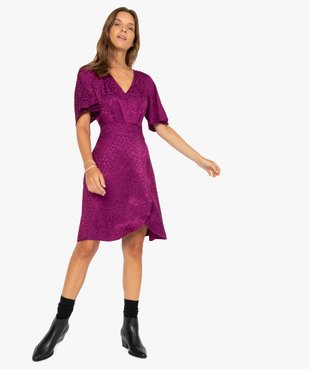 Robe femme à manches courtes avec motifs scintillants ton sur ton vue5 - GEMO(FEMME PAP) - GEMO