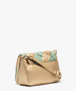 Sac bandoulière femme à rabat tressé bicolore vue2 - GEMO (ACCESS) - GEMO