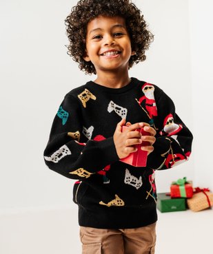 Pull de Noël à motifs Père Noël garçon vue1 - GEMO (ENFANT) - GEMO