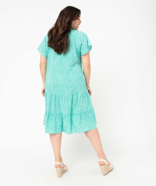 Robe femme grande taille fleurie à volants vue3 - GEMO (G TAILLE) - GEMO