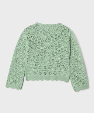 Pull en maille ajourée avec finitions dentelées fille vue5 - GEMO (ENFANT) - GEMO