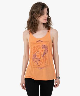 Débardeur femme en maille fluide à motifs et dos rallongé vue1 - GEMO(FEMME PAP) - GEMO
