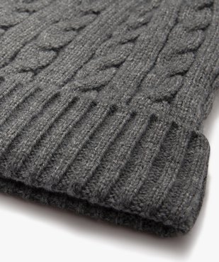 Bonnet en maille torsadée homme vue2 - GEMO 4G HOMME - GEMO