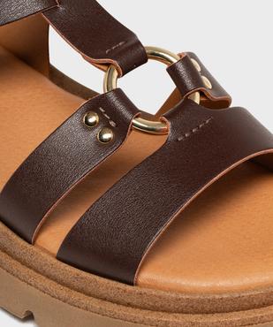 Sandales spartiates à épaisse semelle crantée femme - 5 Miles vue6 - 5 MILES - GEMO