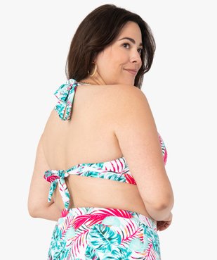 Haut de maillot de bain femme triangle imprimé feuillage vue2 - GEMO (PLAGE) - GEMO