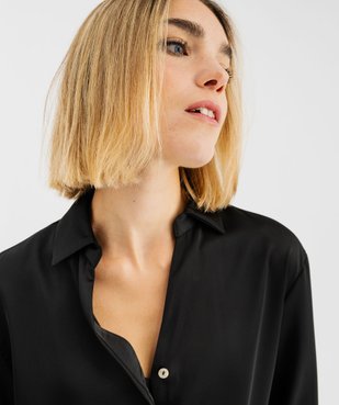 Chemise unie en matière satinée femme vue2 - GEMO(FEMME PAP) - GEMO