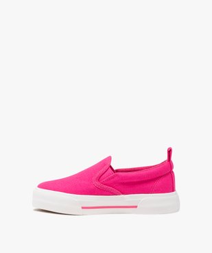 Tennis en toile unies sans lacets fille vue3 - GEMO 4G FILLE - GEMO