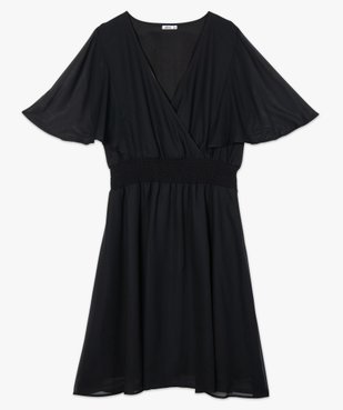 Robe femme grande taille en voile à taille smockée  vue4 - GEMO (G TAILLE) - GEMO