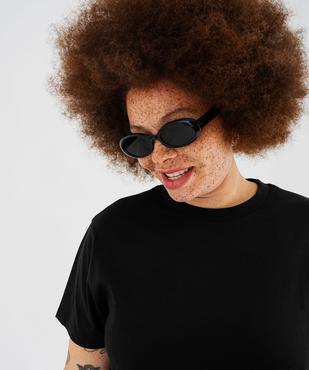 Tee-shirt manches courtes en coton uni à col rond femme grande taille vue2 - GEMO 4G GT - GEMO