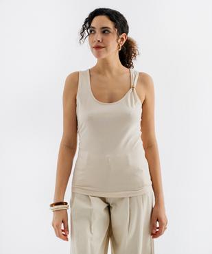 Débardeur en jersey de coton stretch à bretelle bijou femme vue4 - GEMO(FEMME PAP) - GEMO