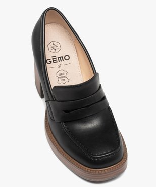 Mocassins femme à talon haut et plateforme Penny Loafer  vue6 - FOLLOW ME - GEMO
