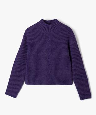 Pull fille col montant avec torsade sur l’avant vue1 - GEMO (JUNIOR) - GEMO