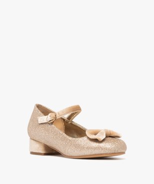 Ballerines fille à paillettes avec noeud et petit talon suédés vue2 - LOVELY WINGS - GEMO