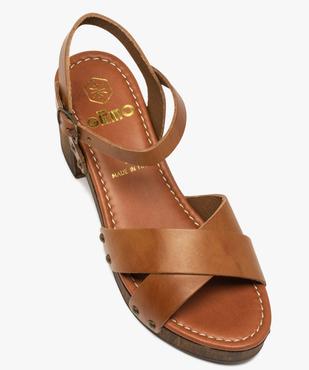 Sandales femme unies à talon imitation bois vue5 - GEMO(URBAIN) - GEMO
