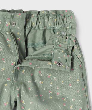 Short en toile de coton imprimée avec taille paperbag fille vue2 - GEMO (ENFANT) - GEMO