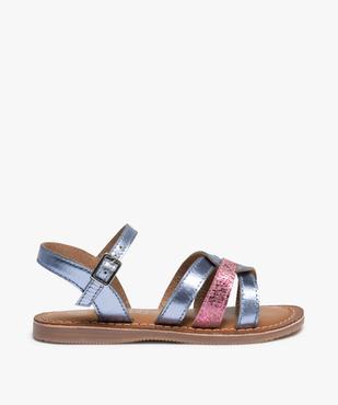 Sandales fille à brides brillantes en cuir vue1 - GEMO (ENFANT) - GEMO