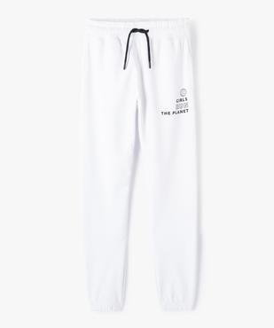 Jogging fille en molleton doux à large taille élastiquée vue1 - GEMO (JUNIOR) - GEMO