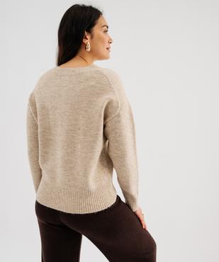 Pull col V femme vue3 - GEMO(FEMME PAP) - GEMO
