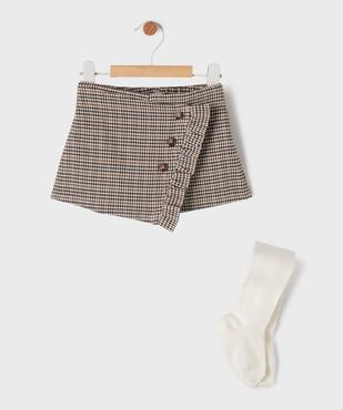 Ensemble 2 pièces jupe-short + collant épais bébé fille vue1 - GEMO(BEBE DEBT) - GEMO