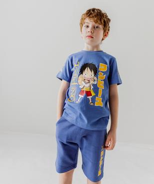 Tee-shirt manches courtes imprimé Luffy garçon - One Piece vue7 - ONE PIECE - GEMO