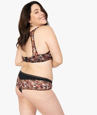 Tanga en dentelle et microfibre vue2 - GEMO(HOMWR FEM) - GEMO