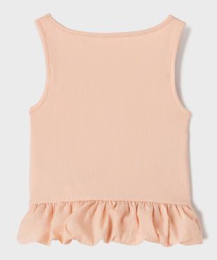 Débardeur en maille côtelée extensible à basque fille vue3 - GEMO 4G FILLE - GEMO