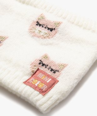 Tour de cou doublé polaire motif chats bébé fille vue2 - GEMO 4G BEBE - GEMO