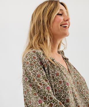 Blouse manches longues en viscose fleurie femme vue2 - GEMO 4G FEMME - GEMO
