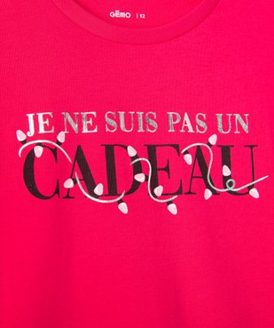Tee-shirt court à manches courtes thème Noël fille vue2 - GEMO (JUNIOR) - GEMO