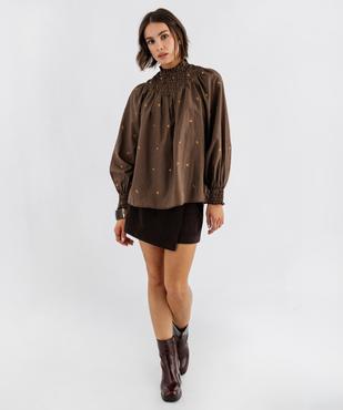 Blouse smockée manches longues femme vue4 - GEMO(FEMME PAP) - GEMO