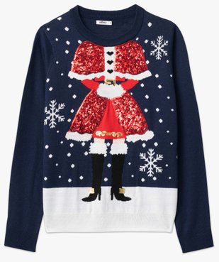 Pull de Noël femme avec motif à sequins vue4 - GEMO(FEMME PAP) - GEMO