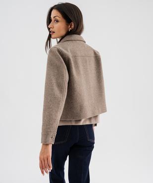 Veste courte aspect drap de laine femme vue2 - GEMO(FEMME PAP) - GEMO