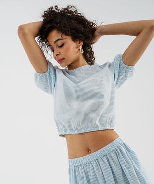 Blouse manches courtes à rayures femme vue1 - GEMO(FEMME PAP) - GEMO