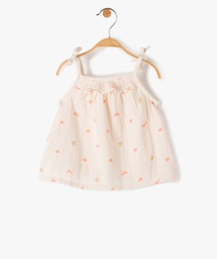 Blouse bébé fille sans manches en double gaze imprimée - LuluCastagnette vue3 - LULUCASTAGNETTE - GEMO