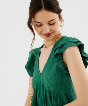 Robe à manches volantées avec taille empire femme vue2 - GEMO(FEMME PAP) - GEMO