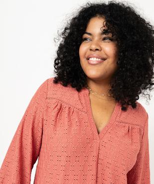 Blouse manches 3/4 en maille ajourée femme grande taille vue2 - GEMO 4G GT - GEMO