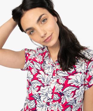 Chemise femme à manches courtes imprimée vue2 - GEMO(FEMME PAP) - GEMO