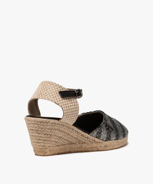 Sandales femme en toile à talon compensé – Terre de Marins vue4 - TERRE DE MARINS - GEMO