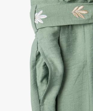 Combinaison longue en viscose à ceinture brodée fille vue3 - GEMO 4G FILLE - GEMO