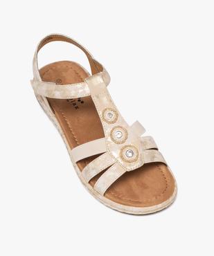 Sandales confort légères à petit talon et bride scratch femme vue5 - SOFTRELAX - GEMO