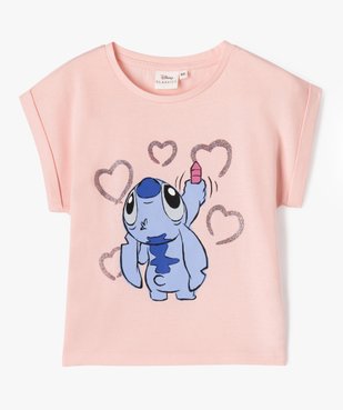 Tee-shirt manches courtes avec motif Stitch fille - Disney vue2 - LILO & STITCH - GEMO