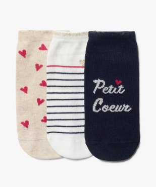 Chaussettes ultra coutes à motif cœurs fille (lot de 3) vue1 - GEMO (ENFANT) - GEMO