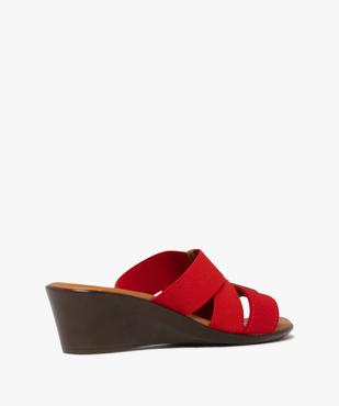 Mules femme à talon compensé et brides unies élastiques vue4 - GEMO(URBAIN) - GEMO