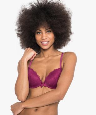 Soutien-gorge à bonnets coqués en dentelle vue1 - GEMO(HOMWR FEM) - GEMO