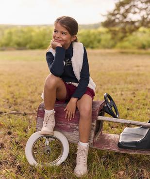 Gilet sans manches réversible fille - LuluCastagnette vue1 - LULUCASTAGNETTE - GEMO