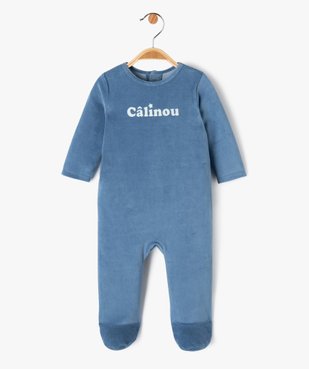 Pyjama dors-bien en velours avec message bébé garçon vue1 - 1E PRIX BY GEMO - GEMO