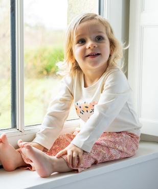 Pyjama 2 pièces en coton à motifs fleuris bébé fille vue6 - GEMO 4G BEBE - GEMO
