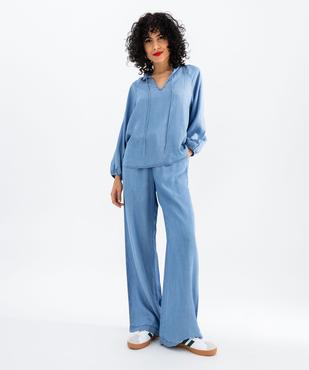 Blouse à manches longues en Lyocell femme  vue4 - GEMO 4G FEMME - GEMO
