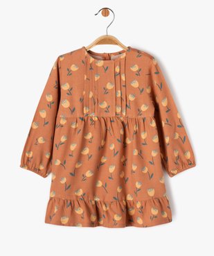Robe à manches longues à motifs fleuris bébé fille vue1 - GEMO(BEBE DEBT) - GEMO
